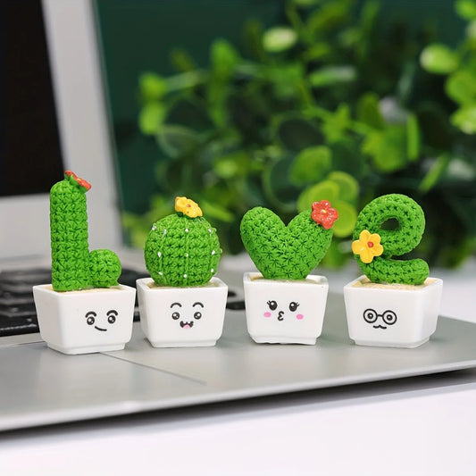 4-Piece Love Cactus Figurines