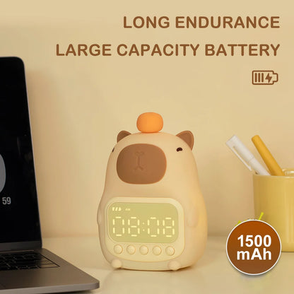 Cute Capybara Night Light Alarmclock