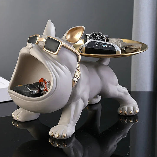 Cool Bulldog Storage Figurine