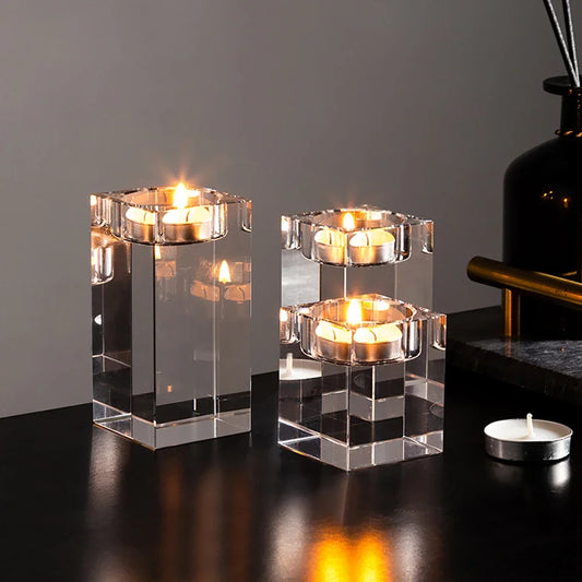 Modern Crystal Glass Candleholder