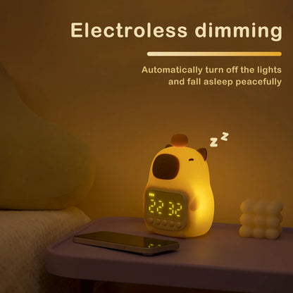 Cute Capybara Night Light Alarmclock